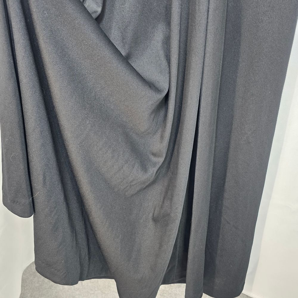 Vintage Black Draped Evening Dress Knotted Detail Size 12 Maxi Party Gothic Core - Picture 9 of 13